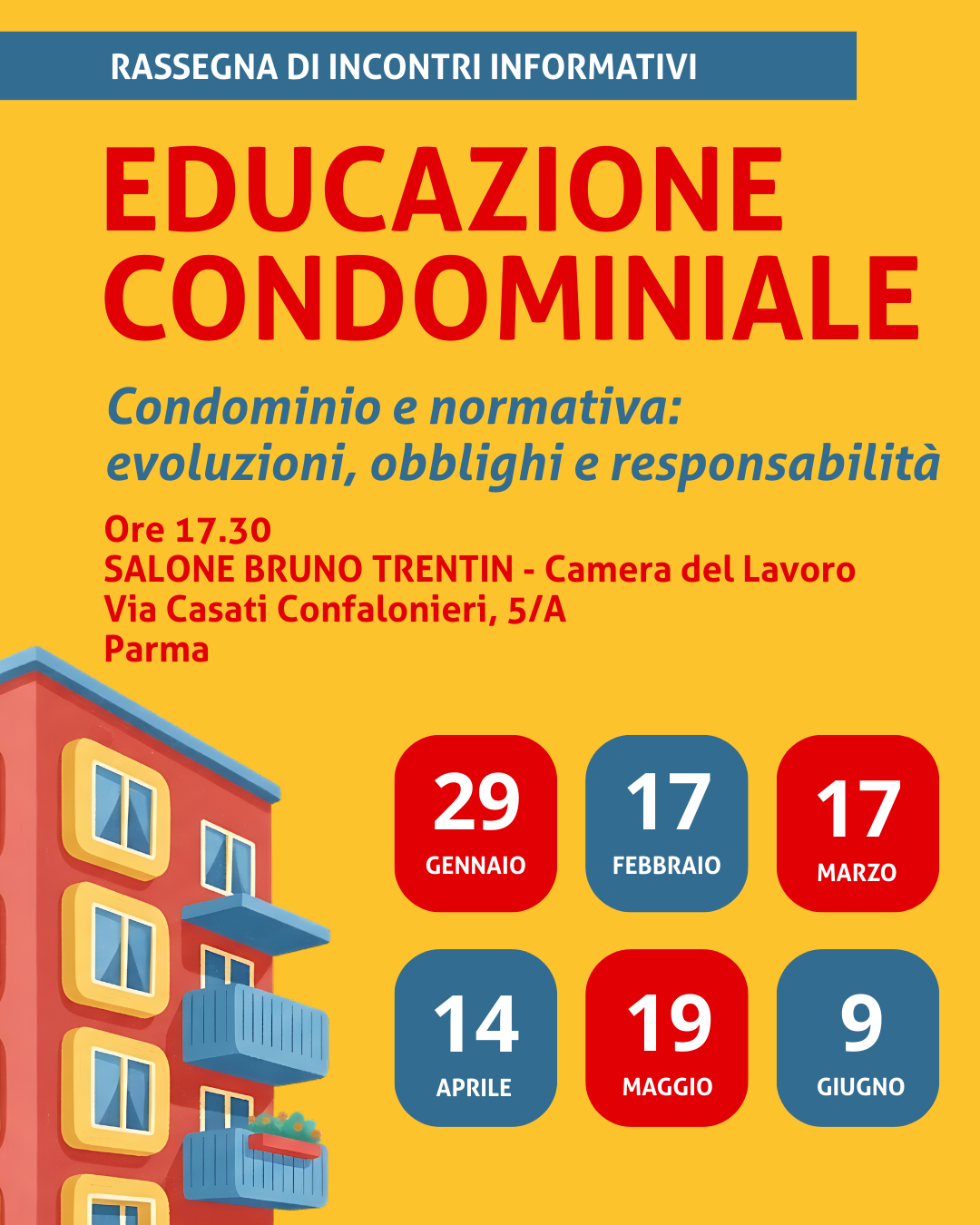 Al momento stai visualizzando Educazione condominiale: al via dal 29 gennaio la rassegna in sei appuntamenti informativi per chi abita in condominio