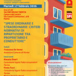 “Educazione condominiale”, il 17 febbraio secondo appuntamento della rassegna organizzata da SUNIA, Fderconsumatori e SPI CGIL Parma