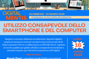 Rassegna “DigitalMentis”, il 16 marzo appuntamento dedicato all’UTILIZZO CONSAPEVOLE DELLO SMARTPHONE E DEL COMPUTER