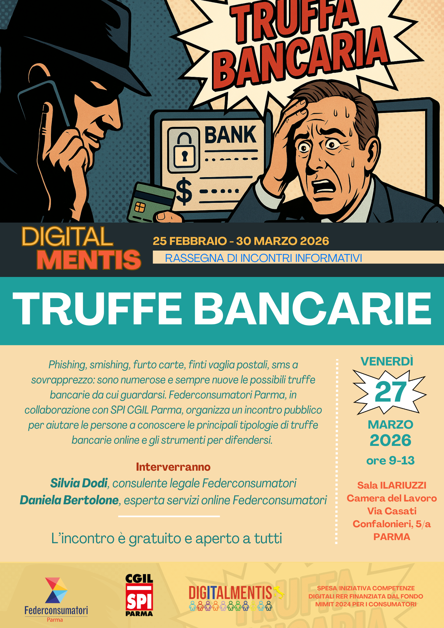 Al momento stai visualizzando TRUFFE BANCARIE online, venerdì 27 marzo nuovo appuntamento della rassegna “DigitalMentis”